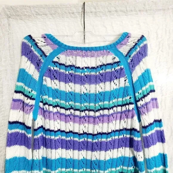 Justice Multi-colored Knit Sweater Top Girls Size 10 - Picture 7 of 8
